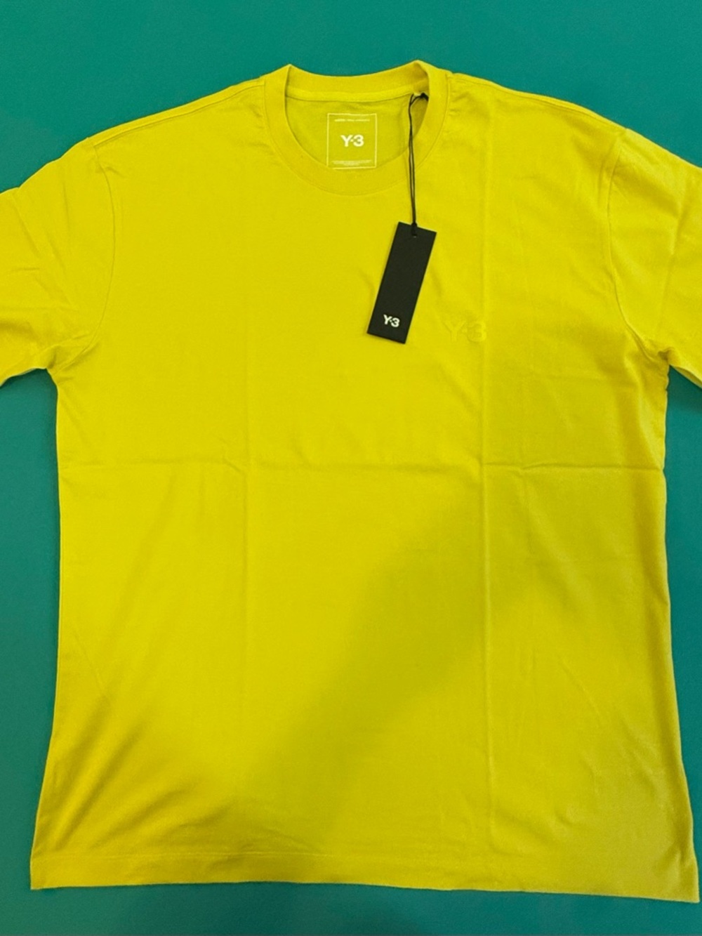 Y-3 Men's Bright Yellow Crew Neck Tee